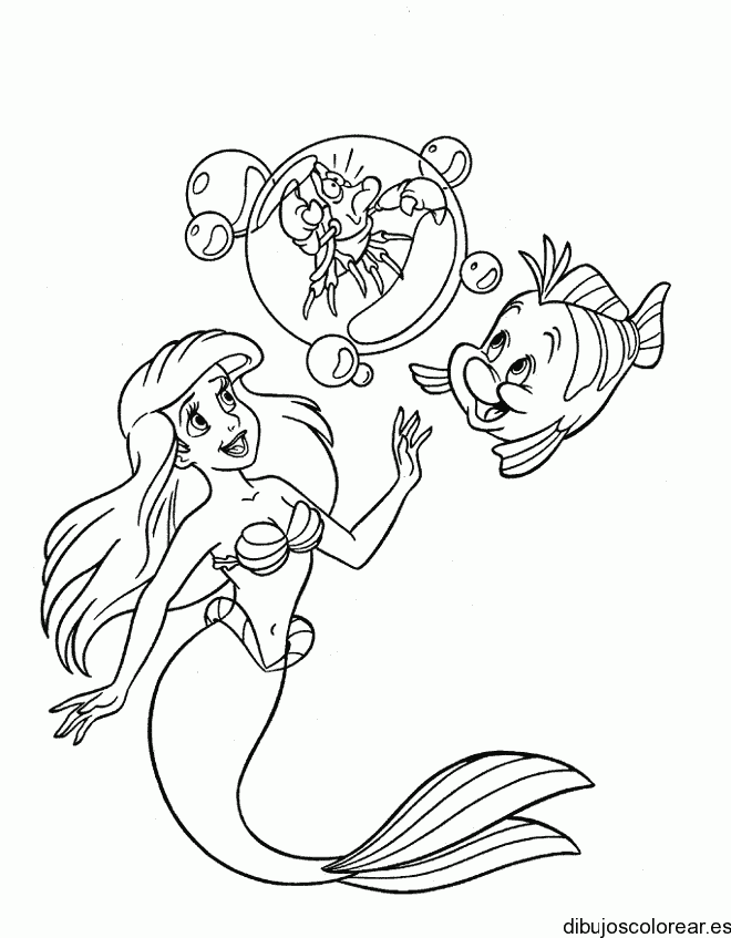 Dibujo de Ariel flotando