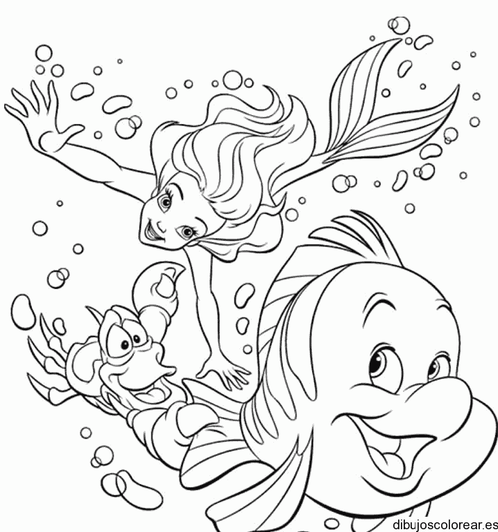 Dibujo de Ariel y sus amigos