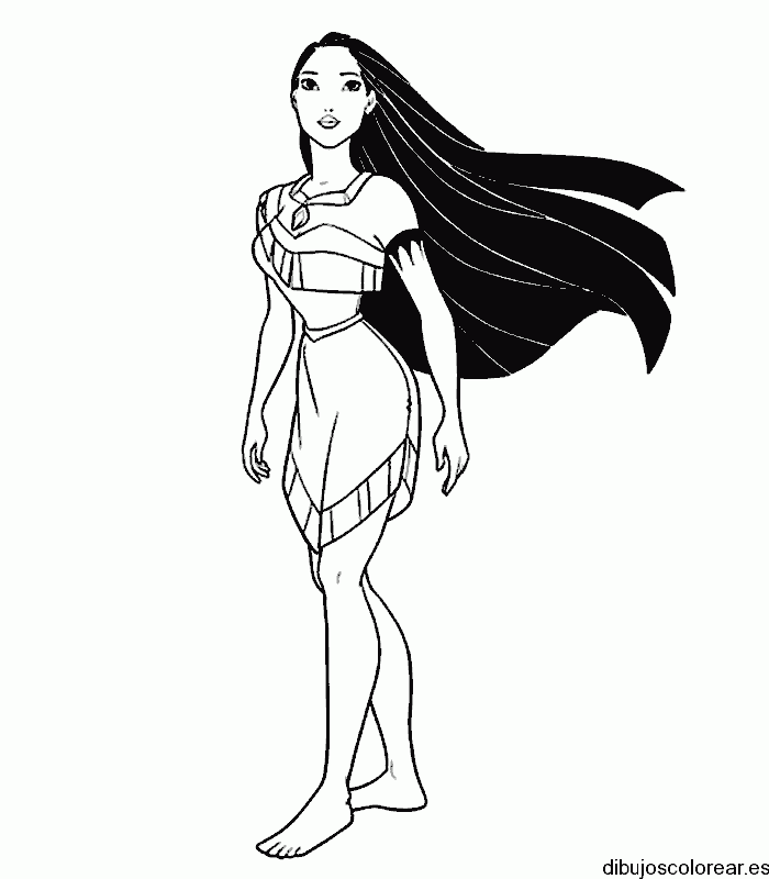 Dibujo de Pocahontas de pie