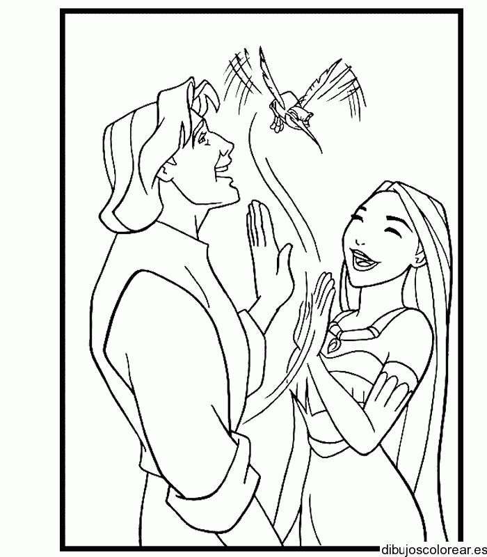 Dibujo de Pocahontas riendo