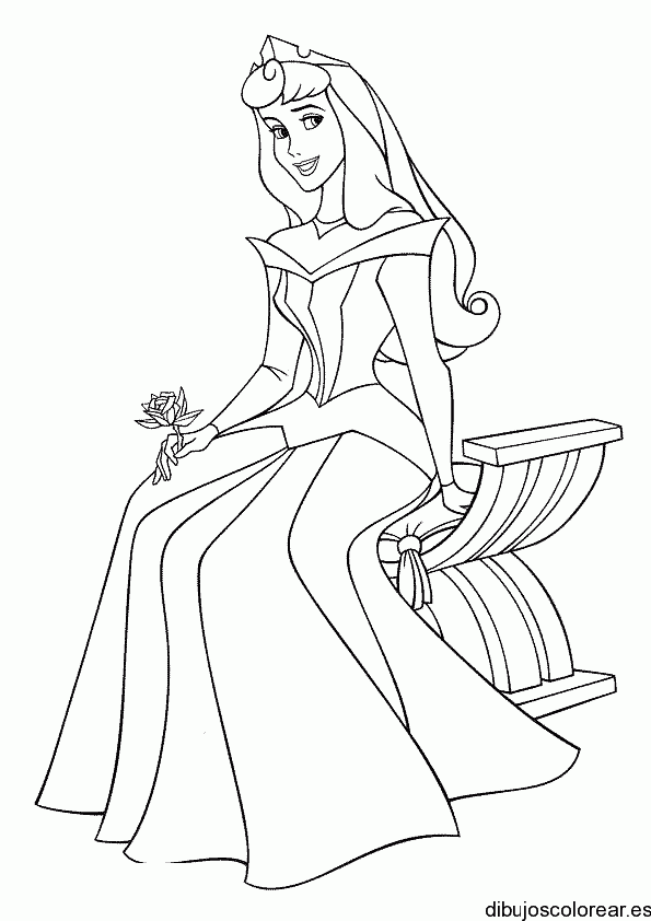 Dibujo de Aurora en una silla