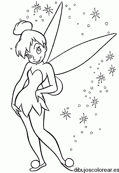 Dibujo de Campanita con estrellas