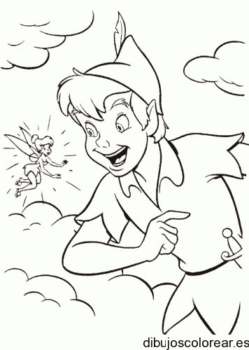 Dibujo de Peter Pan y campanilla