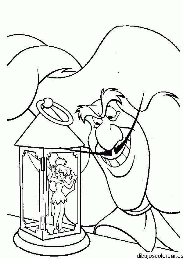 Dibujo de campanilla atrapada en una jaula