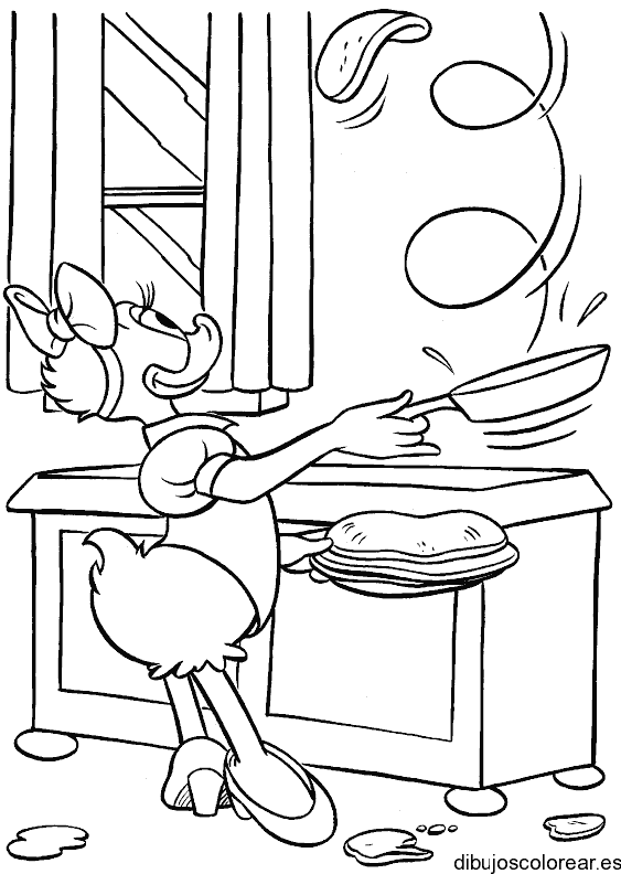 Dibujo de Daisy cocinando