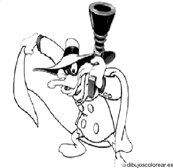 Dibujo del pato Lucas con un arma