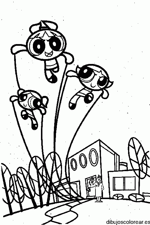 Dibujo de Supernenas volando