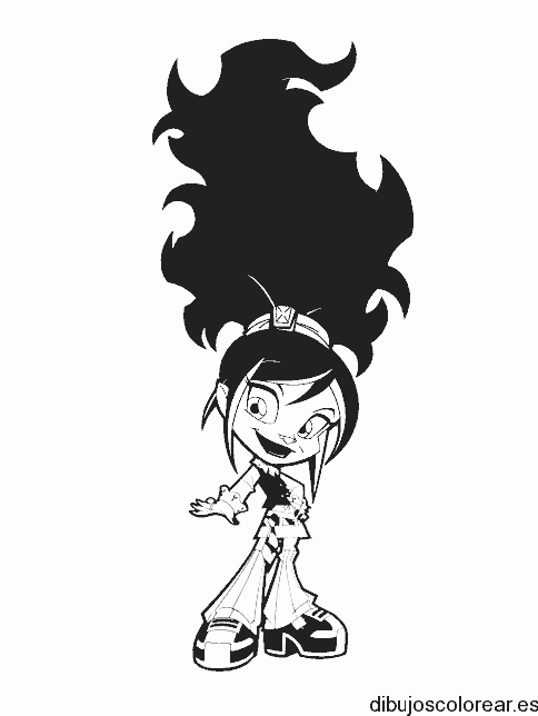 Dibujo de una pequeña niña riendo