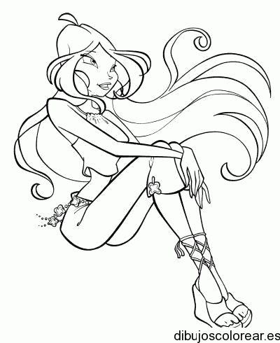 Dibujo de una chica con sandalias