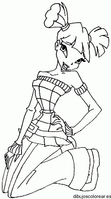 Dibujo de una chica posando