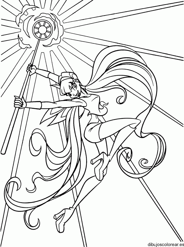 Dibujo de una chica con un mazo