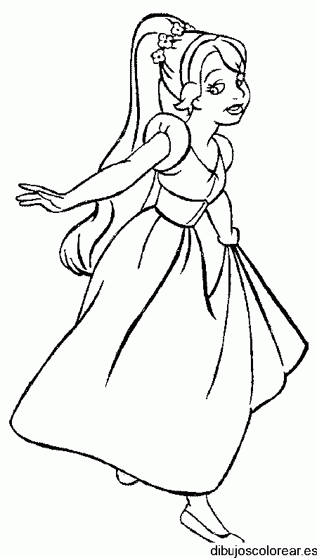 Dibujo de  una princesita bailando