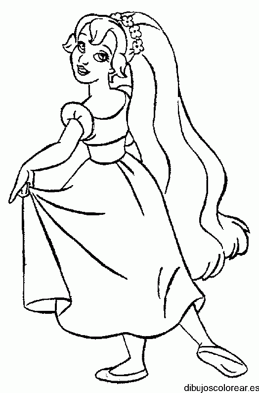 Dibujo de una princesa triste
