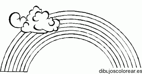 Dibujo de un arcoiris con una nubecita