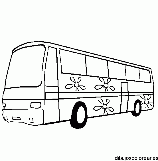 Dibujo de un autobús sicodélico