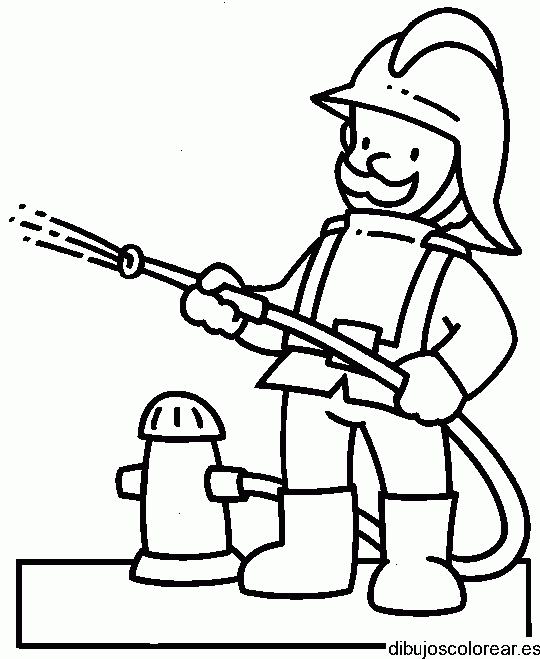 Dibujo de un bombero trabajando