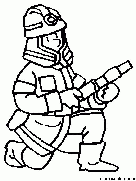 Dibujo de un bombero trabajando