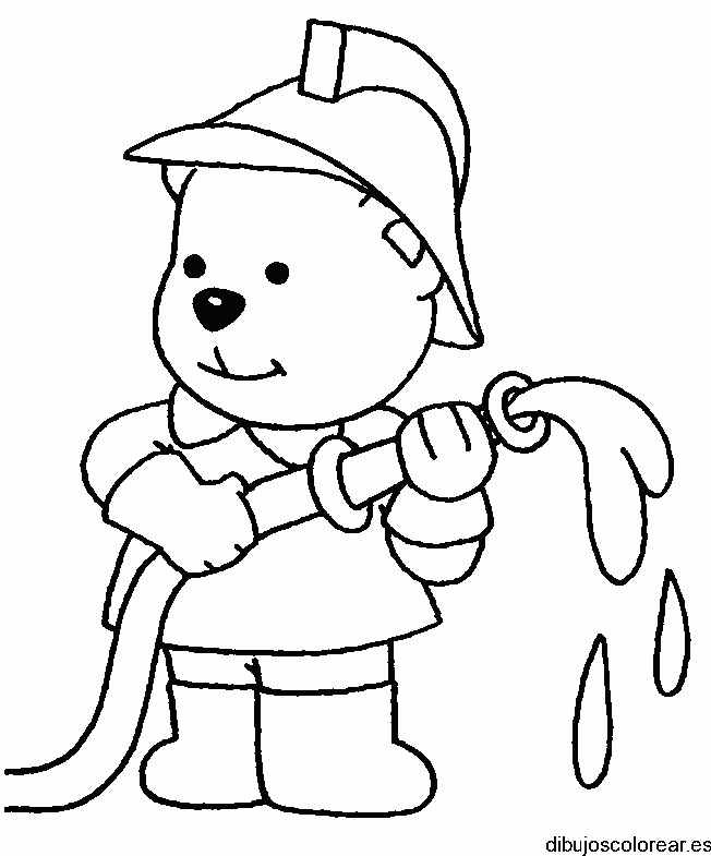 Dibujo de un oso bombero