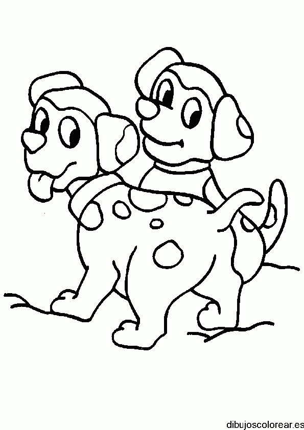 Dibujo de dos perritos jugando