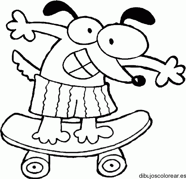 Dibujo de un perro patinando