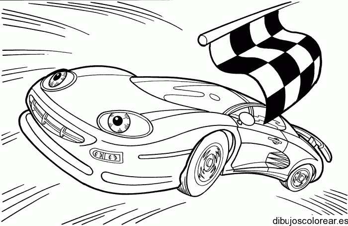 Dibujo de un coche en competencia