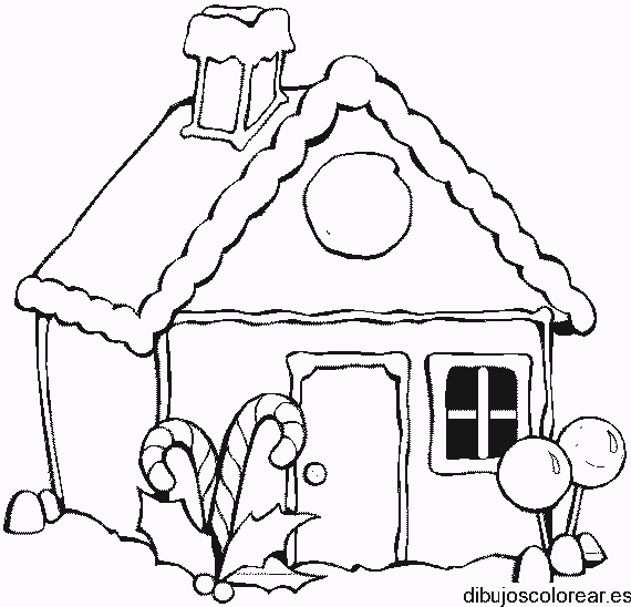 Dibujo de una casita en navidad