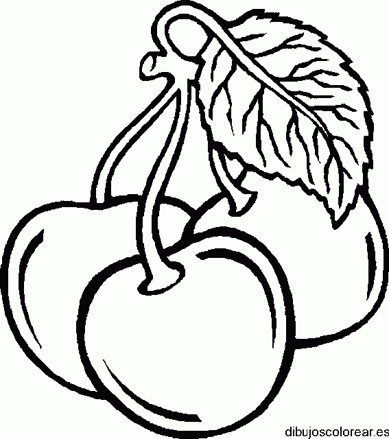 Dibujo de tres cerezas