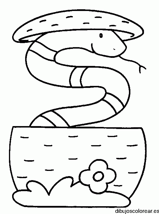 Dibujo de una serpiente en un cesto