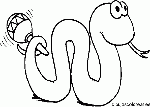 Dibujo de una serpiente haciendo música