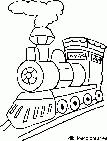 Dibujo de una locomotora en marcha