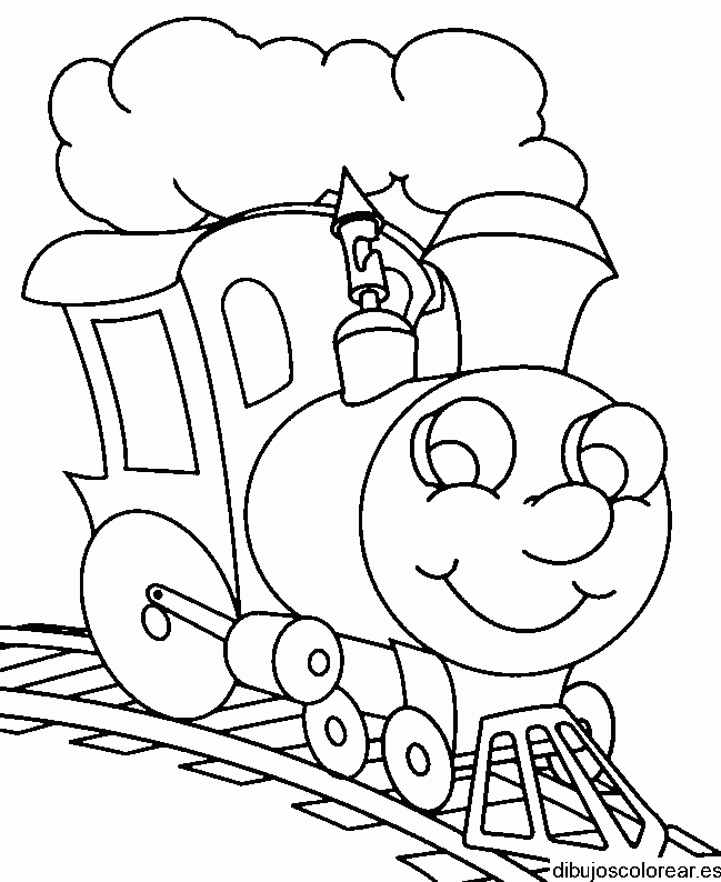 Dibujo de una locomotora sonriente