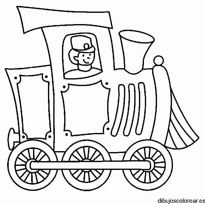 Dibujo de un niño en un tranvía