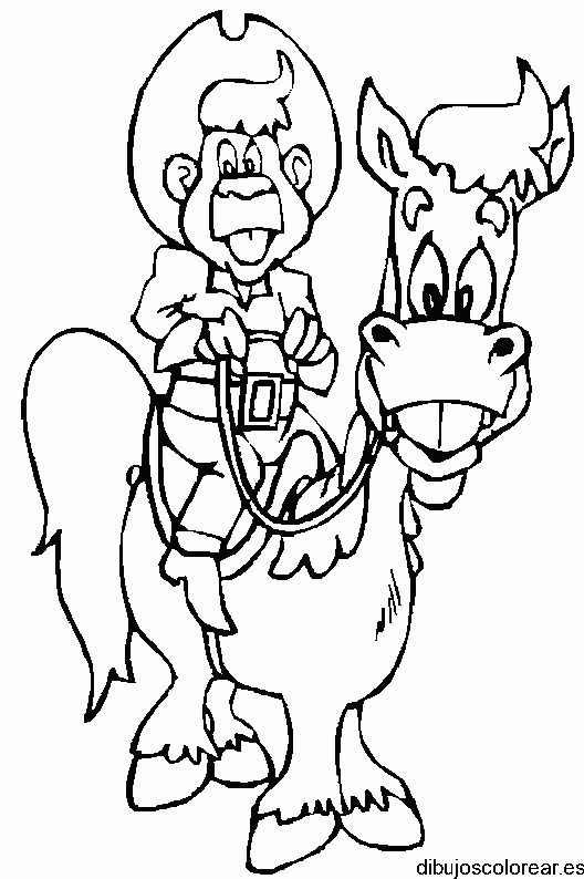 Dibujo de un vaquero y un caballo