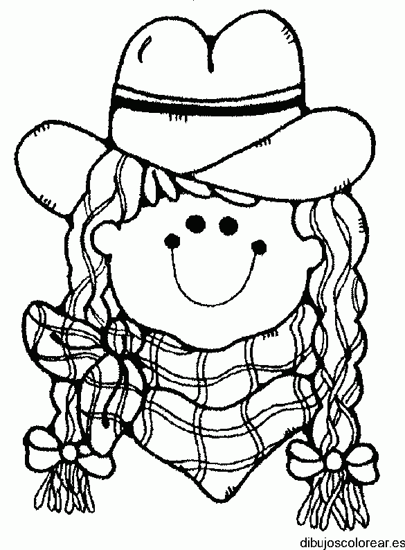 Dibujo de una niña vaquera