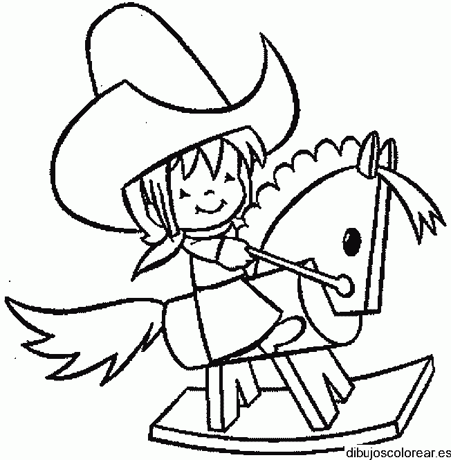 Dibujo de una pequeña vaquera
