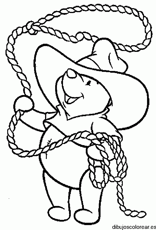 Dibujo de Winnie Pooh vaquero