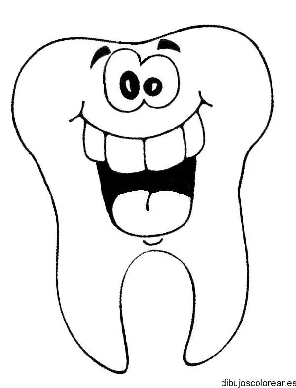 Dibujo de una muela riendo
