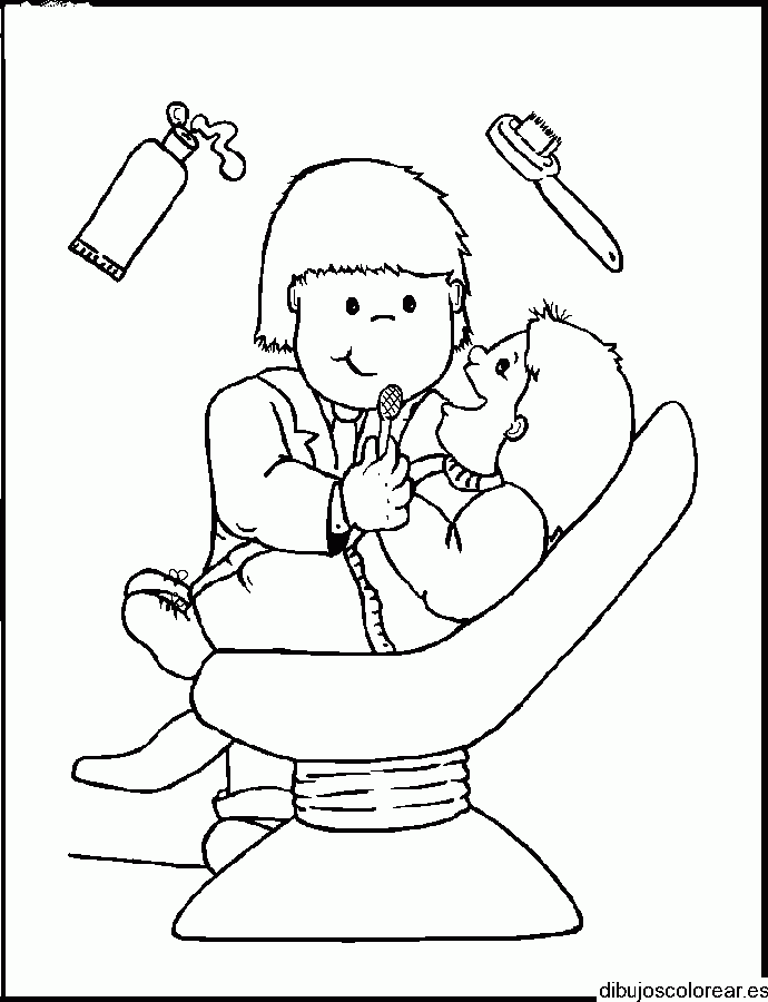 Dibujo de una dentista y su paciente