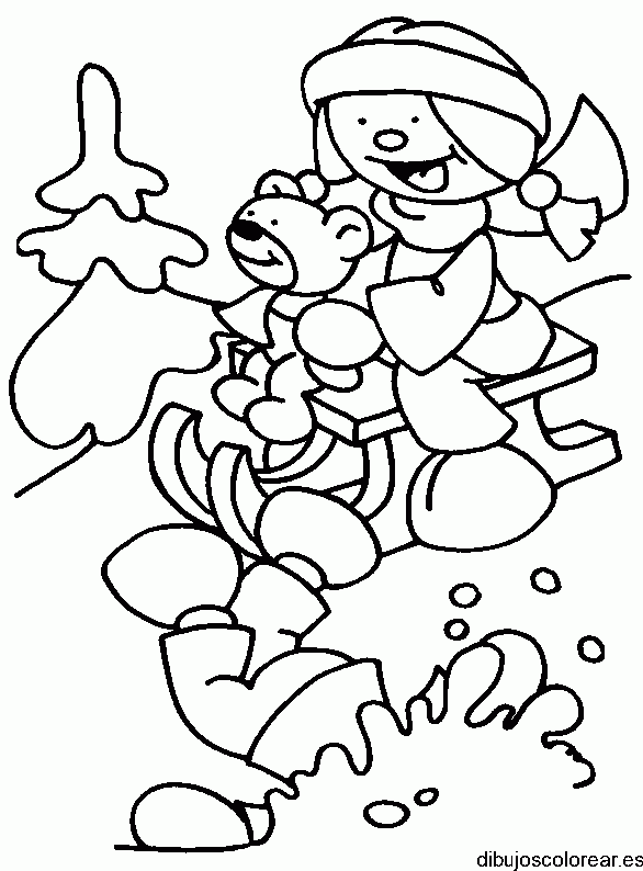 Dibujo de un niño y un oso
