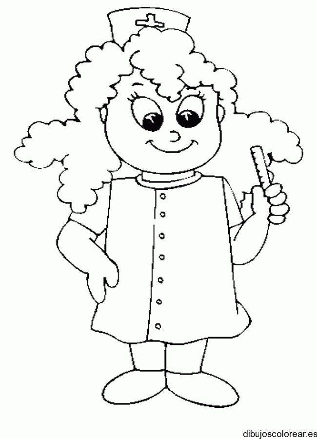 Dibujo de una pequeña enfermera