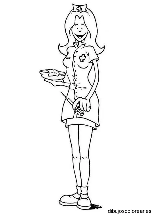 Dibujo de una joven enfermera