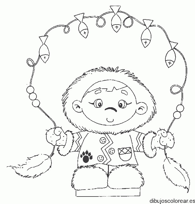 Dibujo de una pequeña esquimal