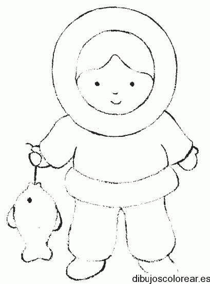 Dibujo de una niña esquimal