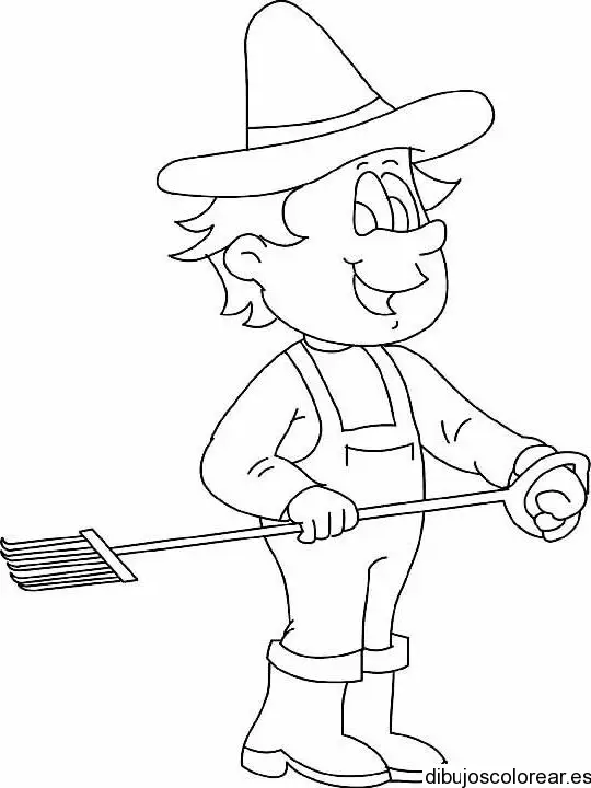 Dibujo de un niño granjero