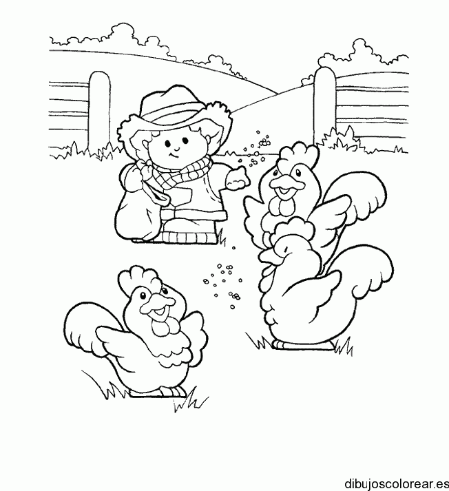 Dibujo de un pequeño granjero