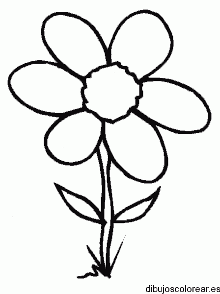 Dibujo de una margarita con tallo