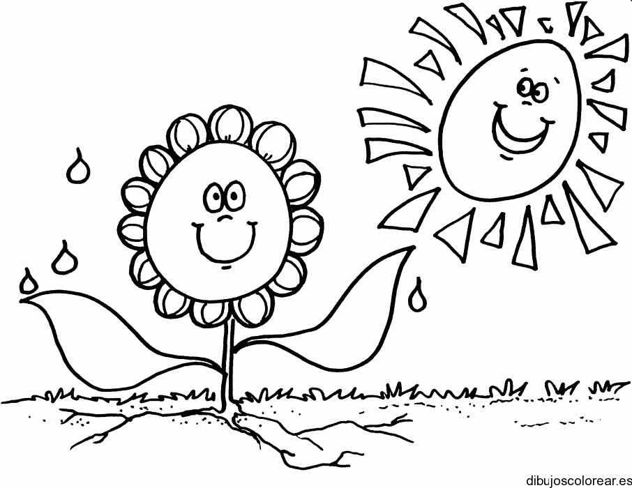 Dibujo de dos margaritas sonriendo