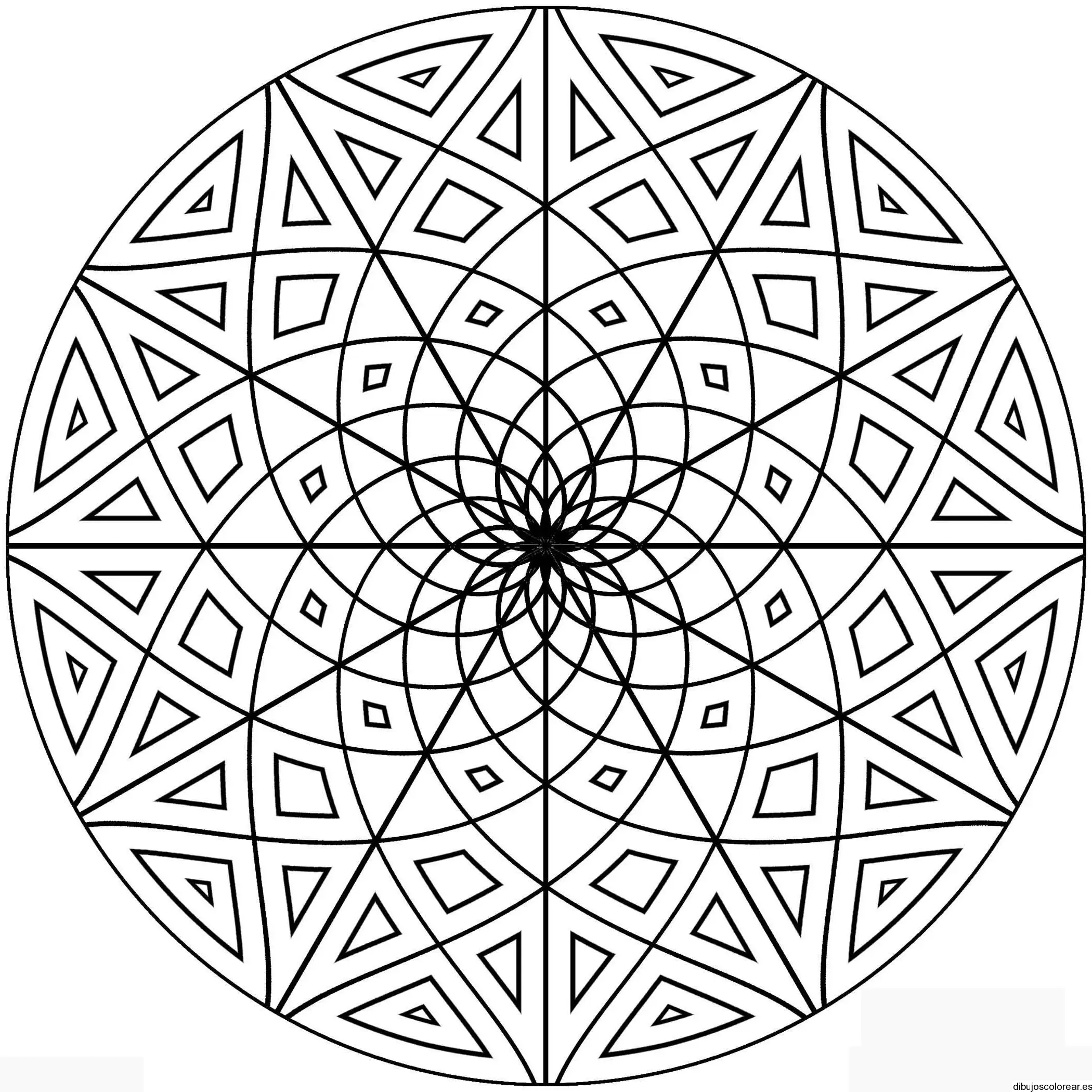 Dibujo de una esfera con figuras geométricas