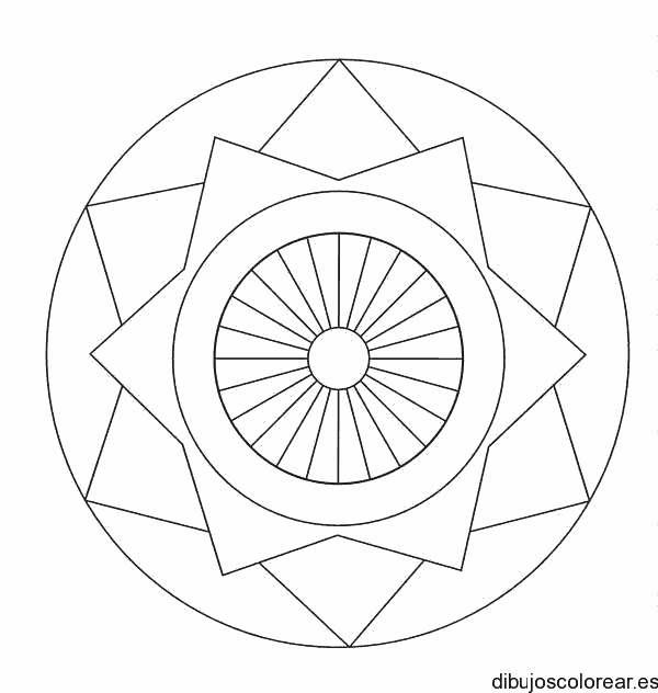 Dibujo de un círculo con rosetón