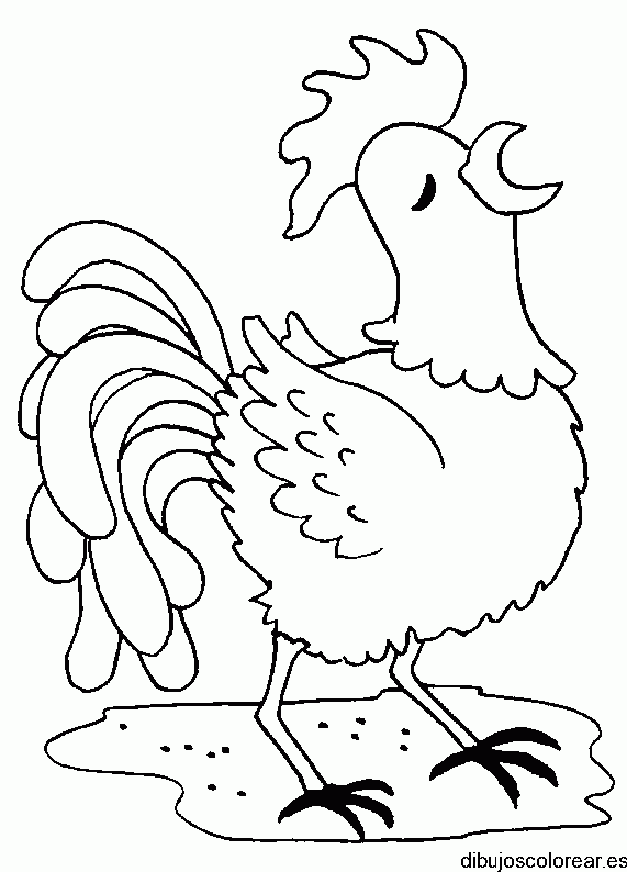 Dibujo de un gallo cantando